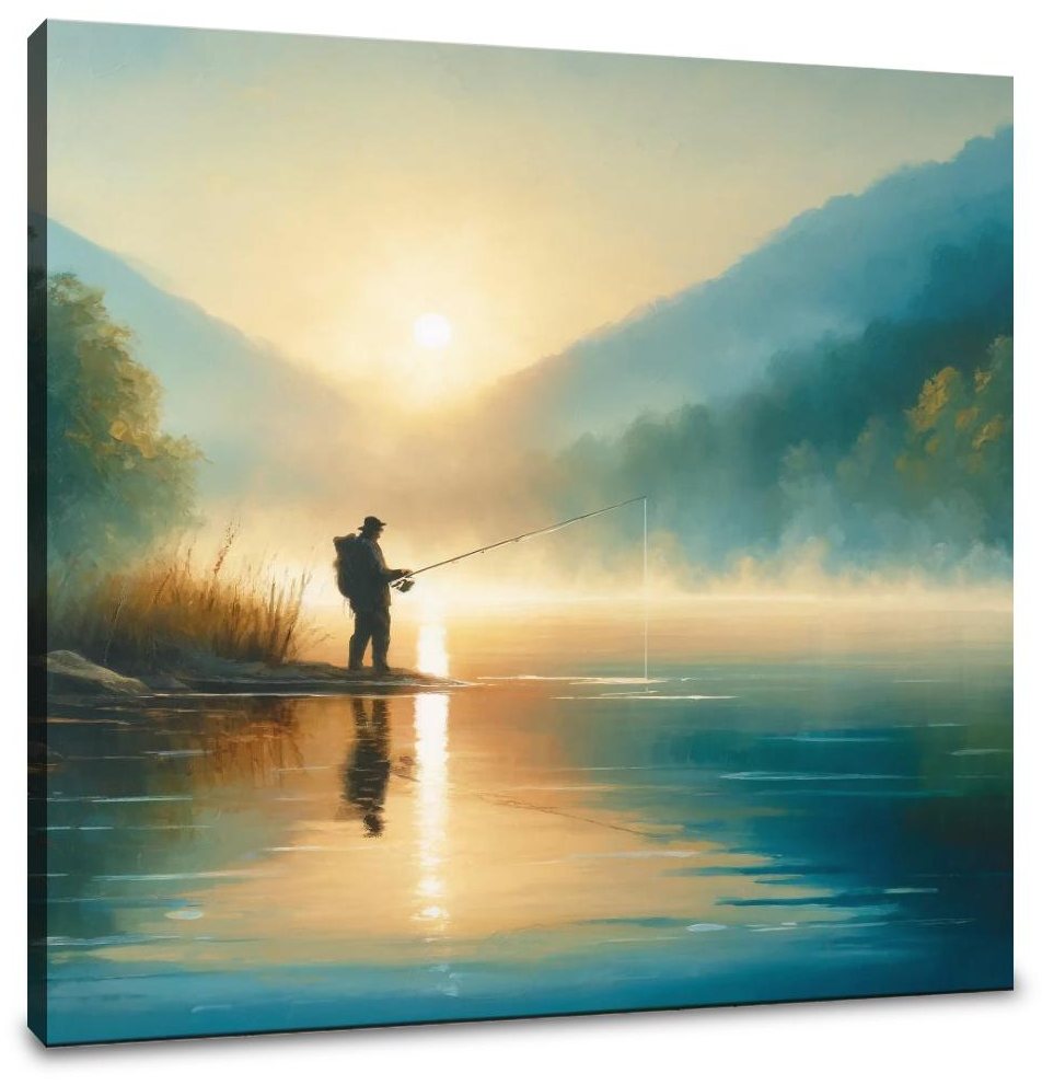 Tranquil Dawn Fishing Canvas