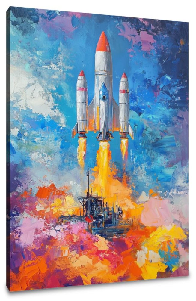 Whimsical Rockets Canvas