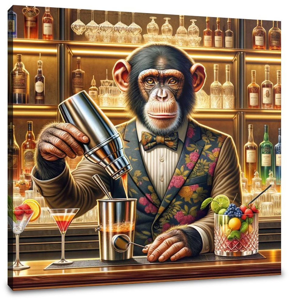 Chimpanzee Mixologist Canvas