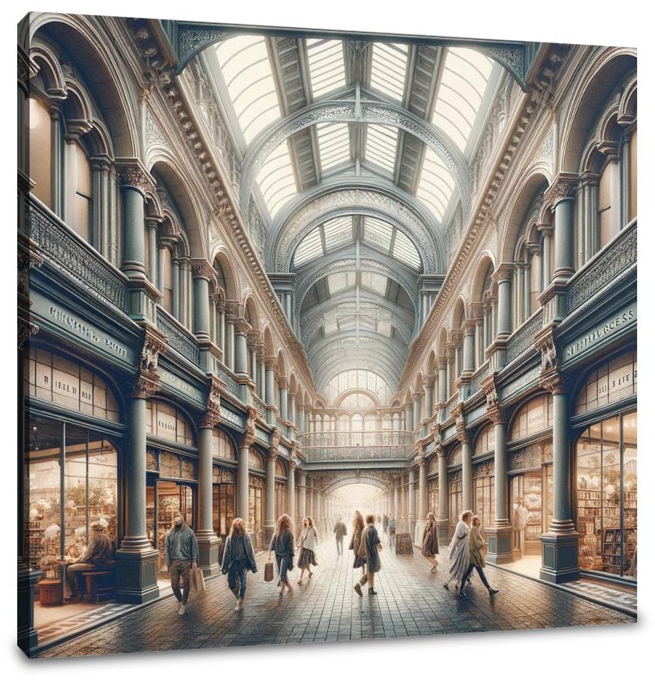 Cardiff The Arcades of Queen Street Canvas