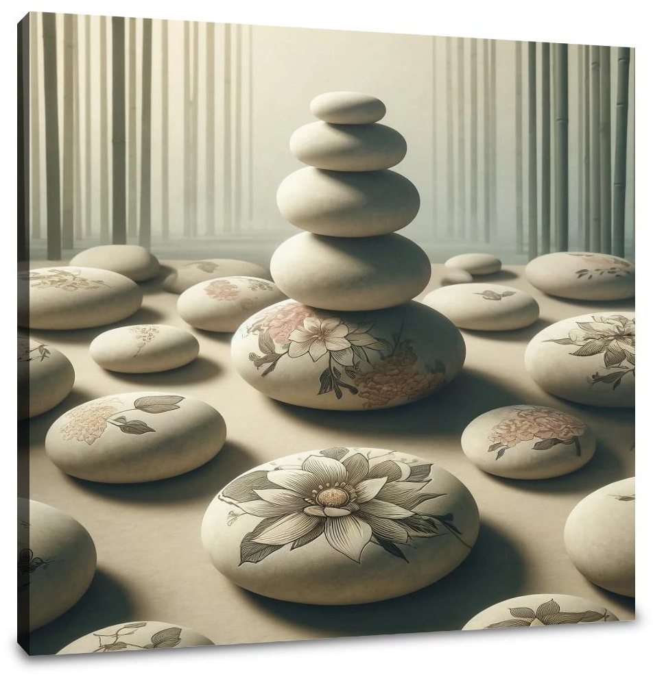 Serene Floral Zen Canvas