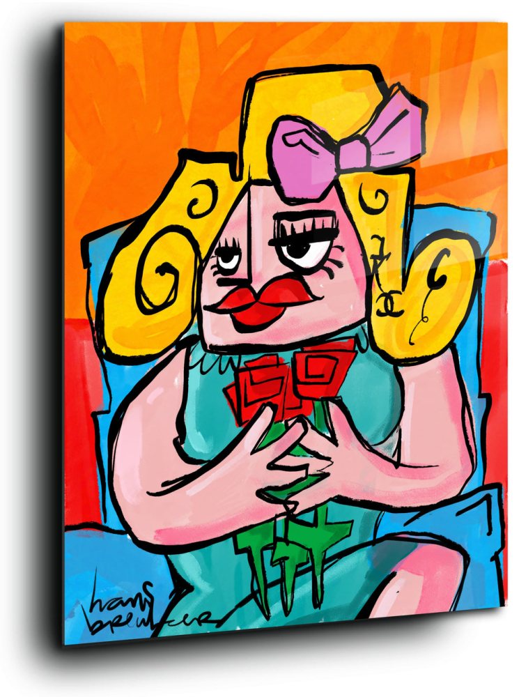 Girl in Armchair Smelling Roses