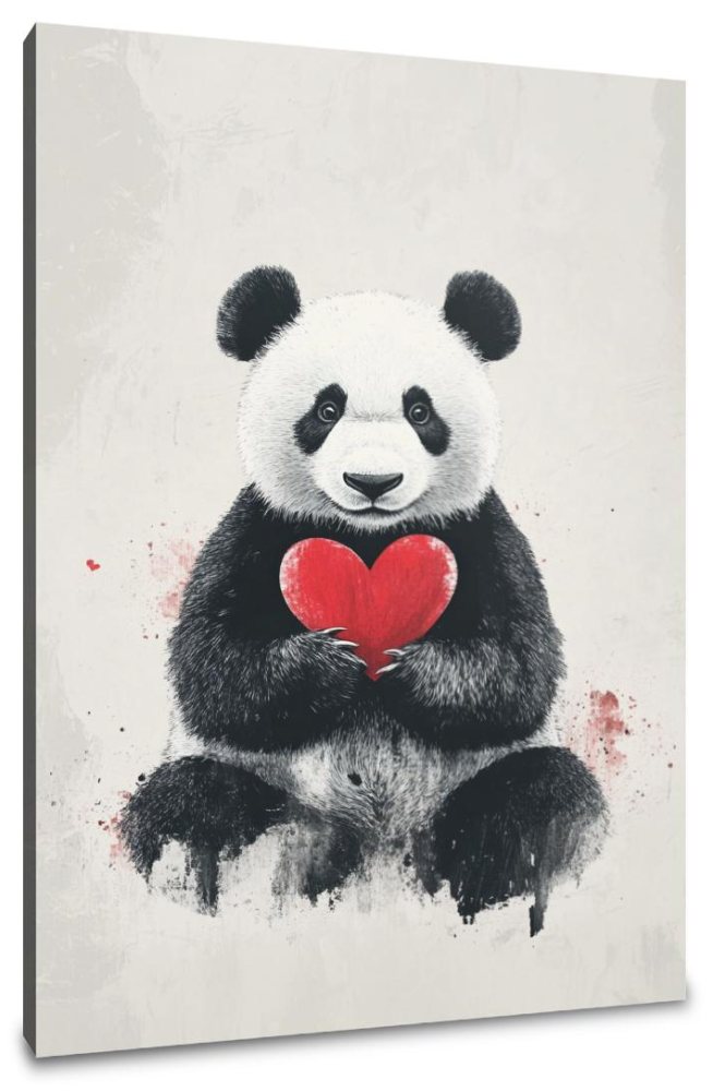 Panda Heart Canvas