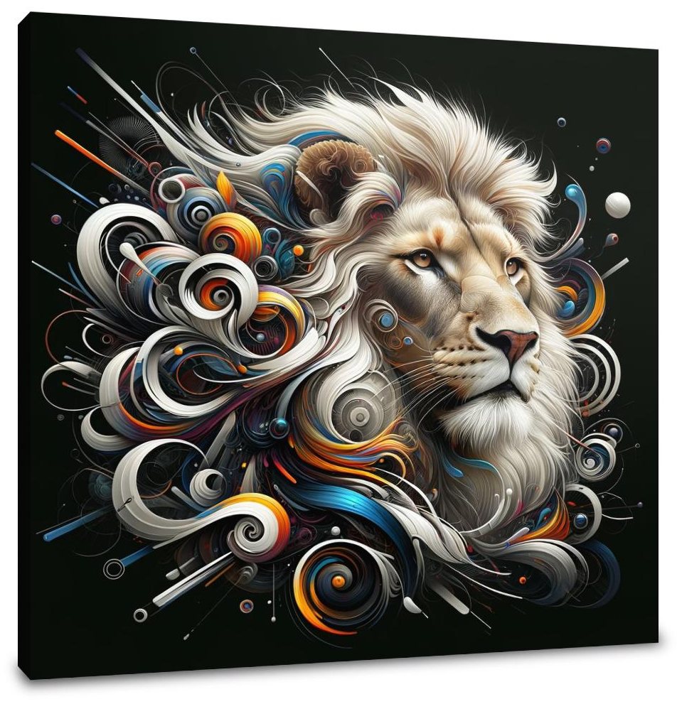 Lion's Abstract Majesty Canvas