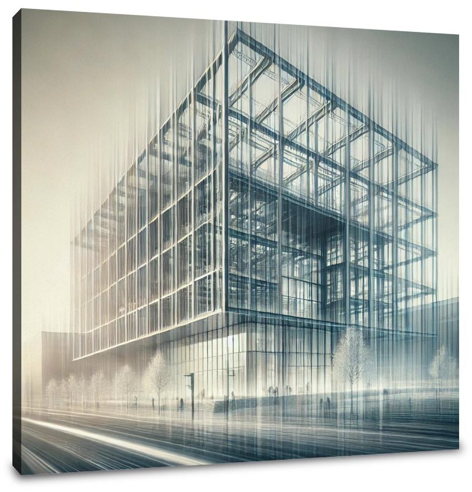 Ethereal Modern Building Canvas