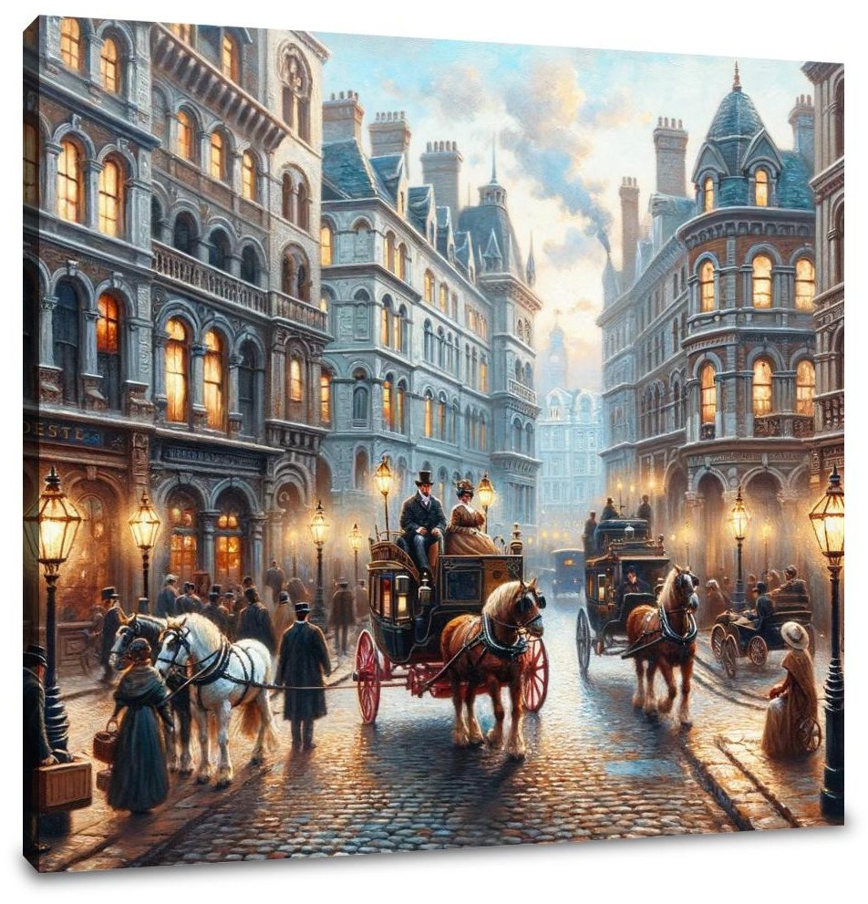 Victorian London Vista Canvas