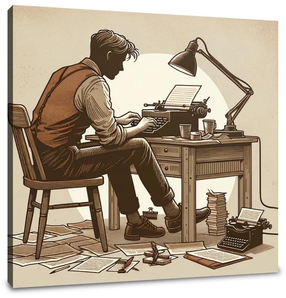 Nostalgic Writer Canvas