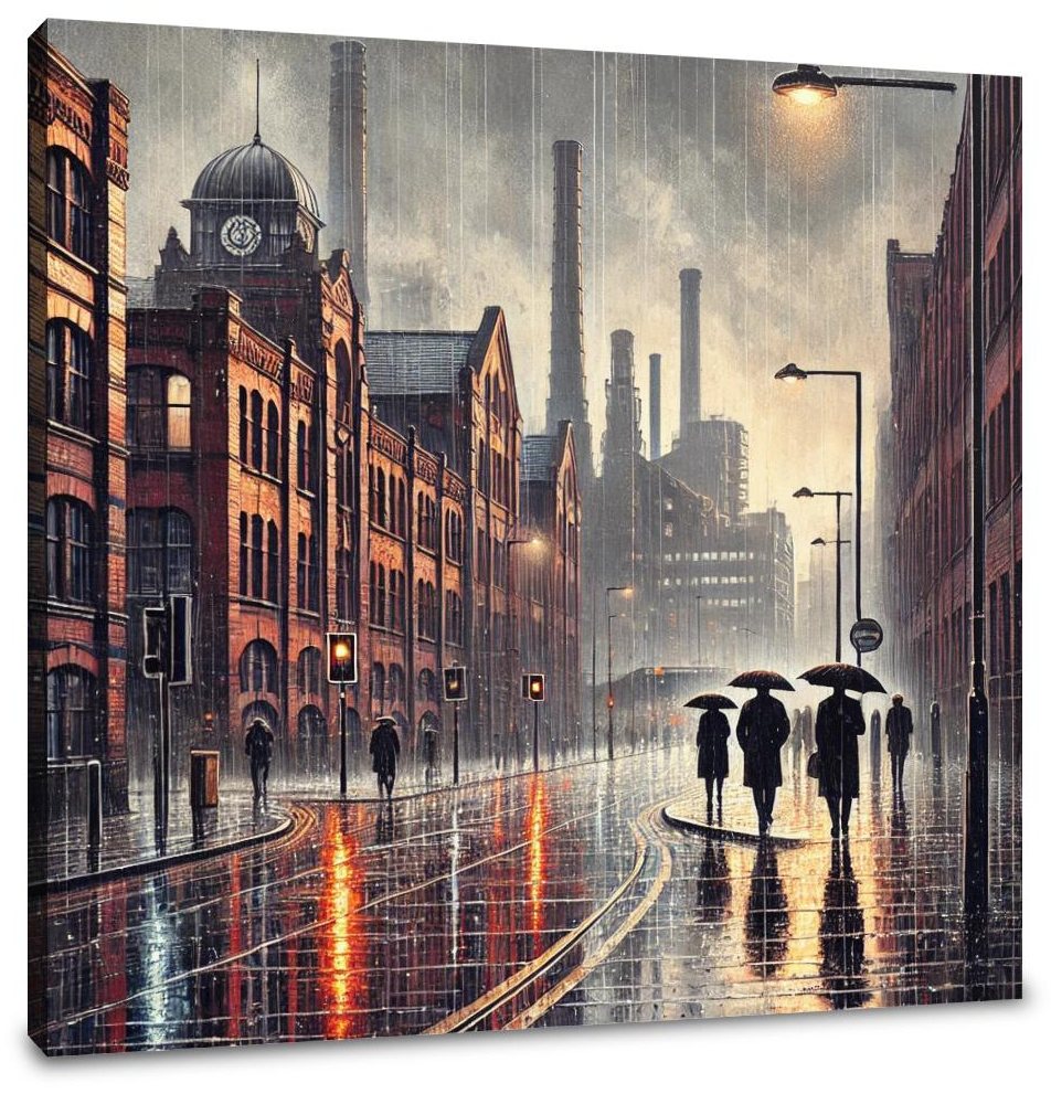 Industrial Rainfall Manchester Canvas