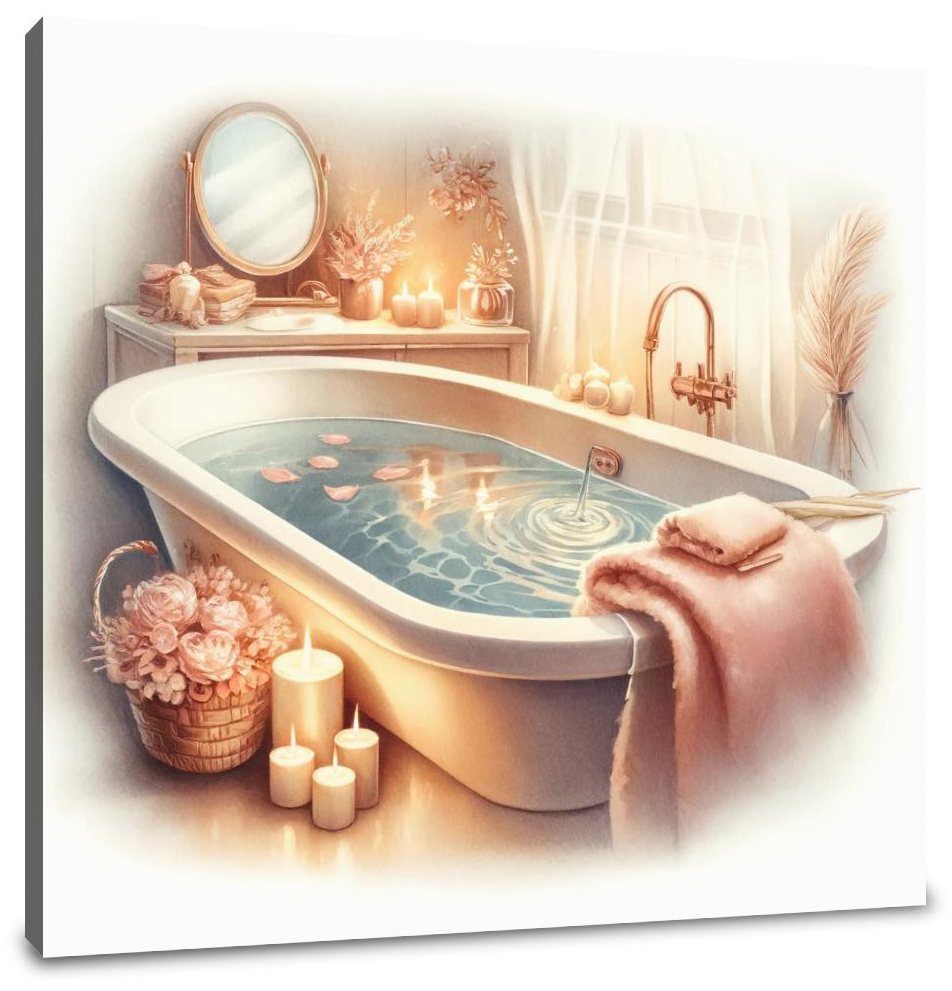 Serene Soak Watercolor Canvas