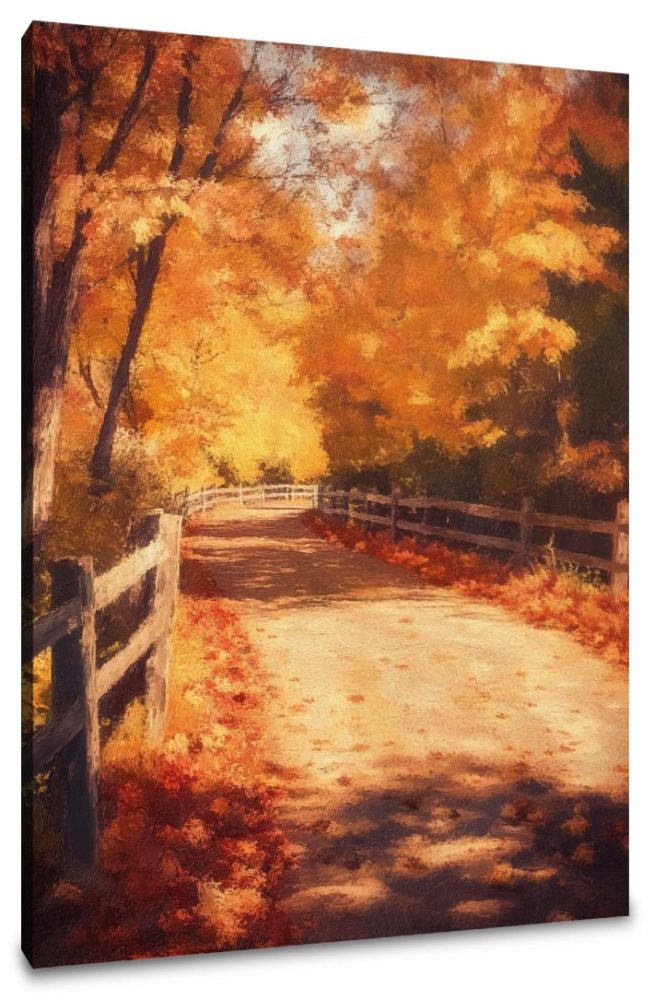 Rustic Autumn Path Canvas
