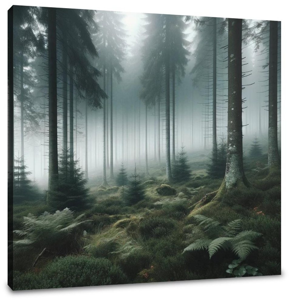 Misty Forest Serenity Canvas
