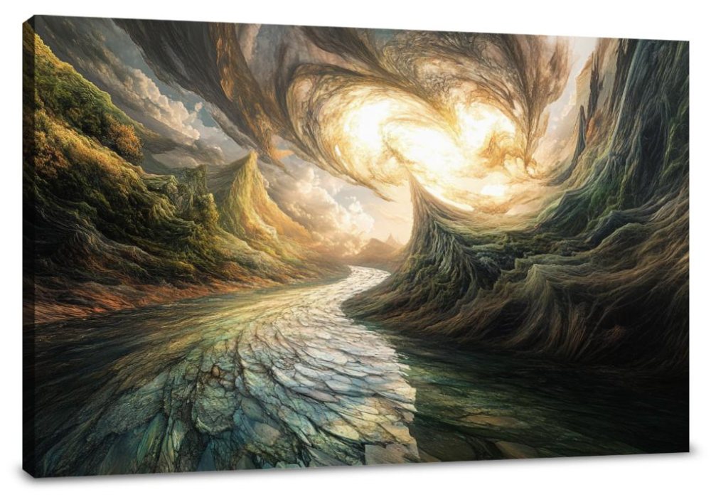 Geometric River Reverie Canvas