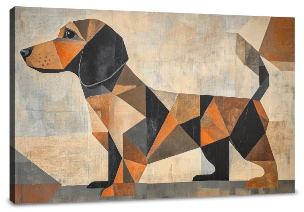 Cubist Dachshund Canvas