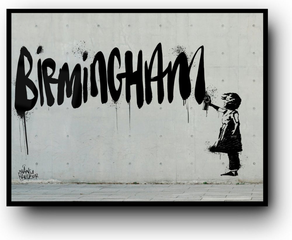 Birmingham Spraycan Girl – Aston Villa Inspired Street Art