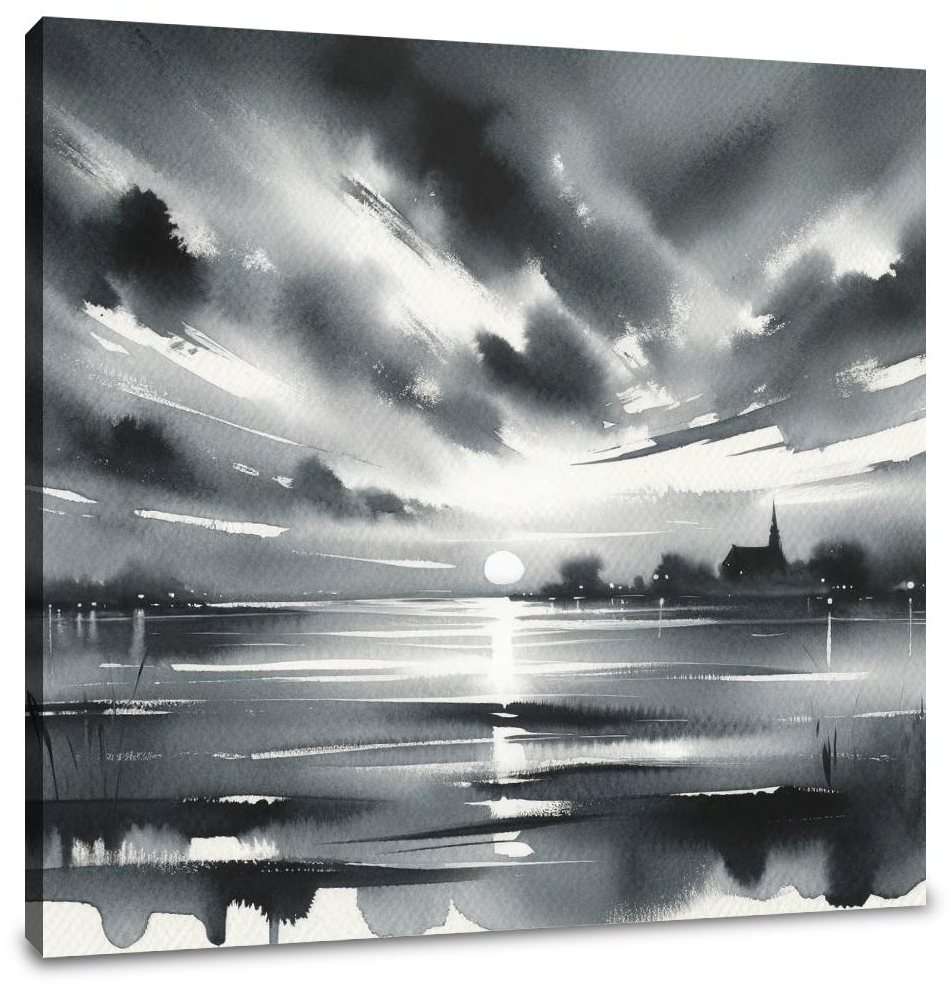Monochrome Twilight Canvas