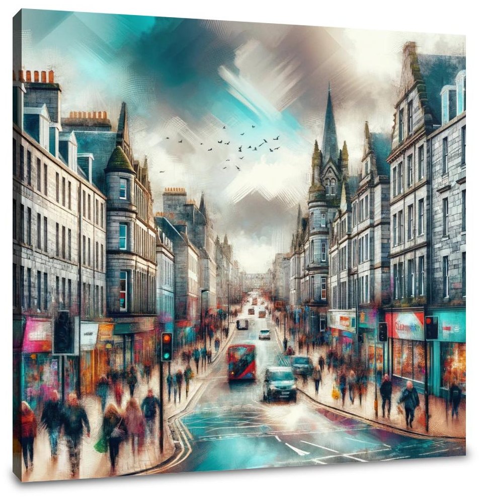 Aberdeen Granite City Streetscape Canvas