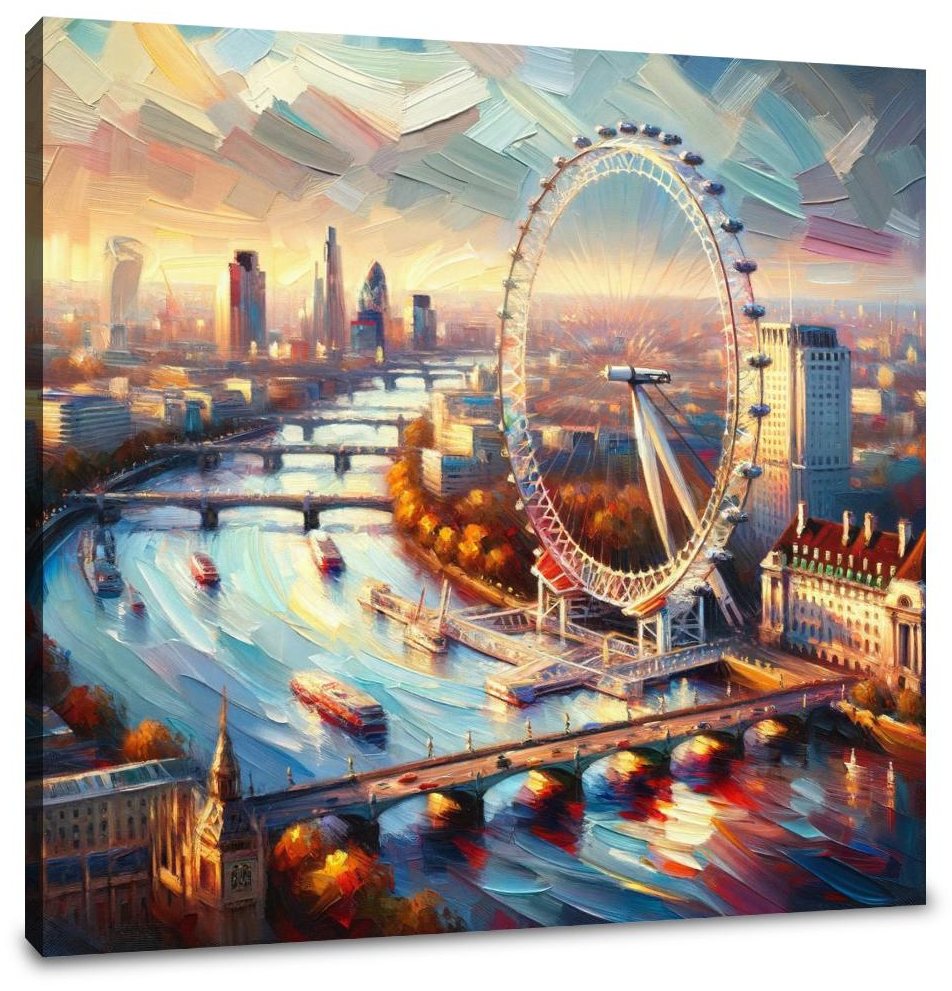 London Eye Impressionist Vista Canvas