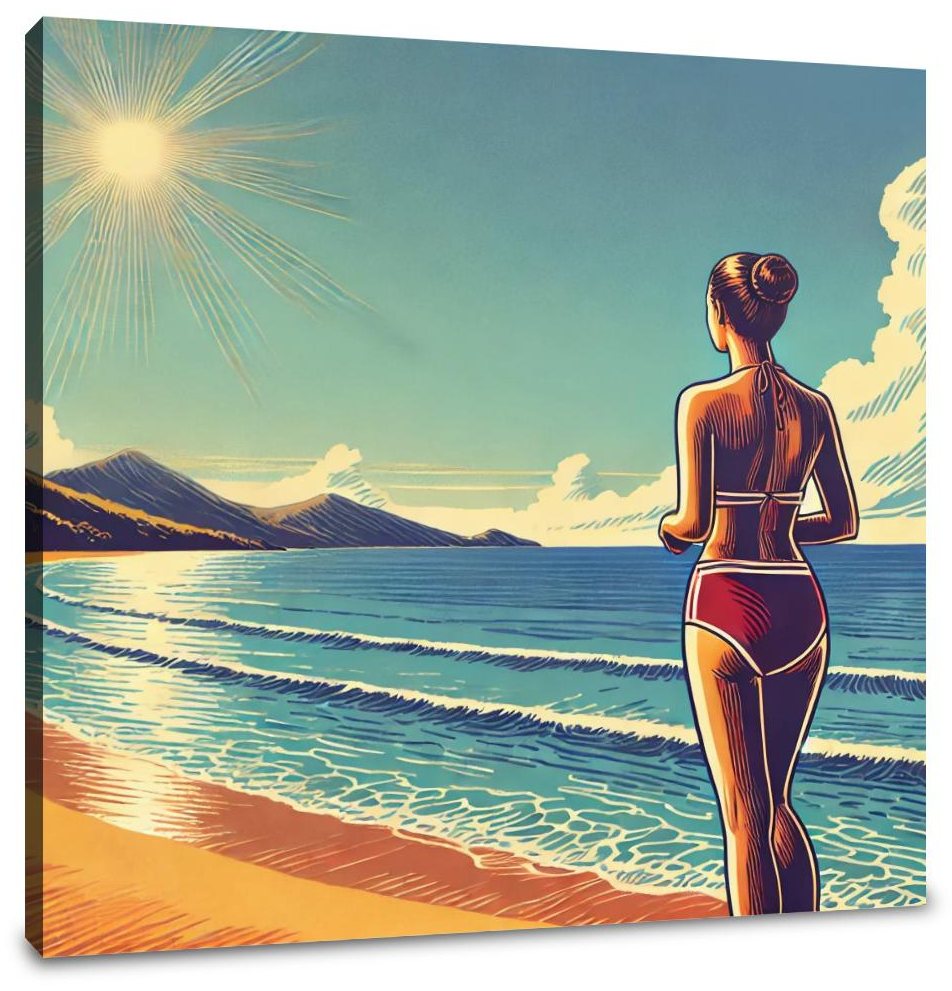 Sunset Beach Reflection Canvas