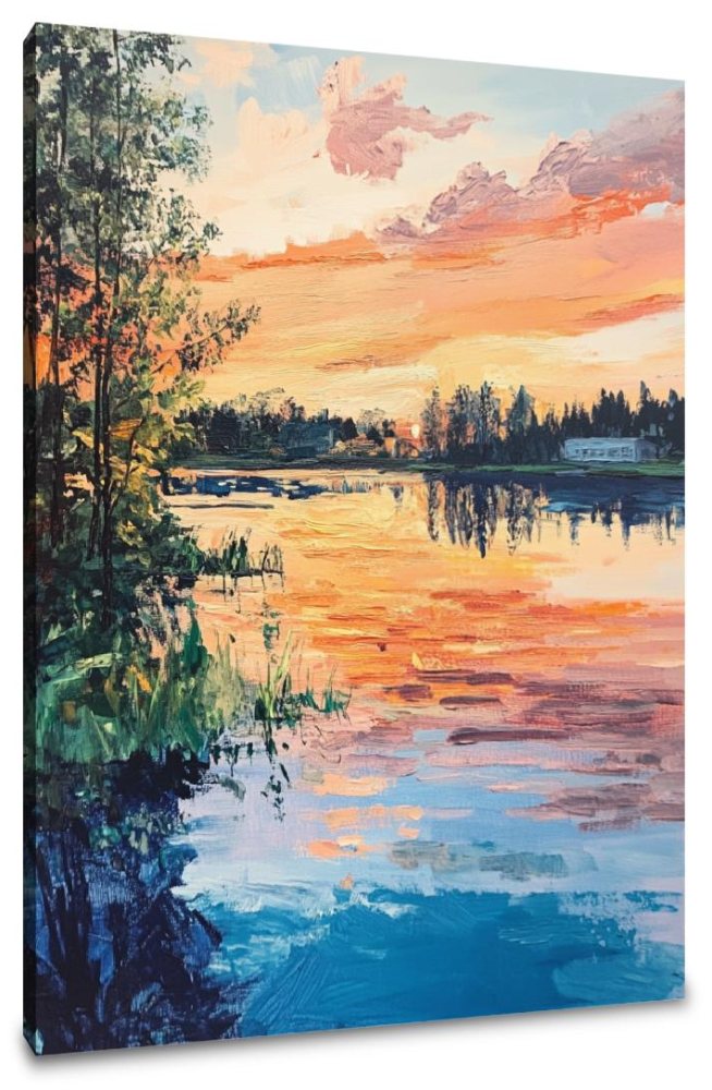 Ume River Sunset Canvas