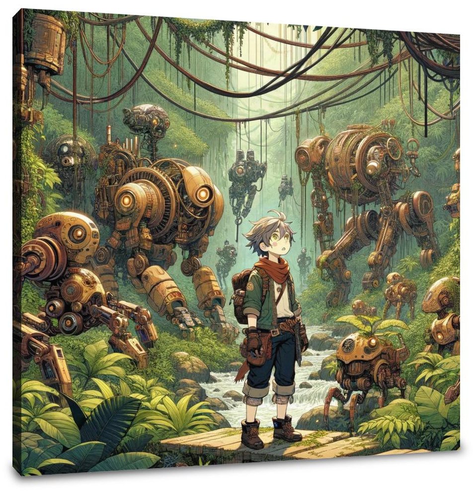 Robotic Wilderness Adventure Canvas
