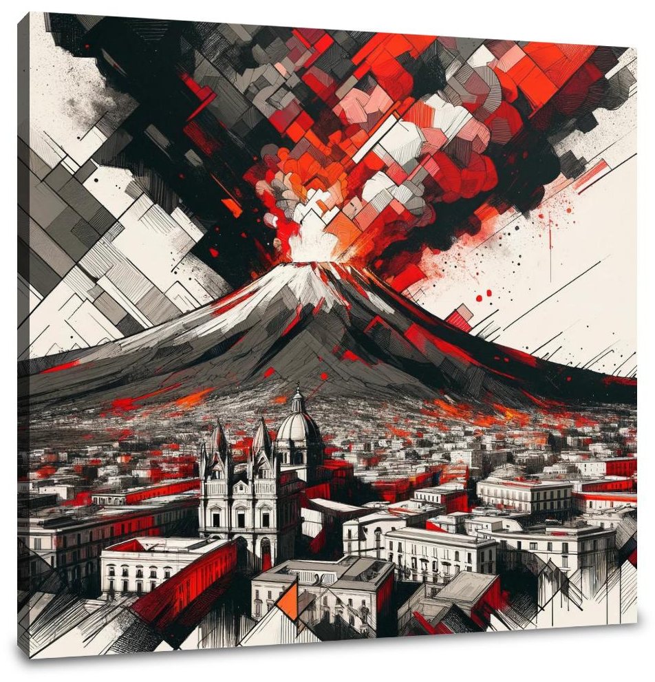 Vesuvius Cubist Threat Canvas