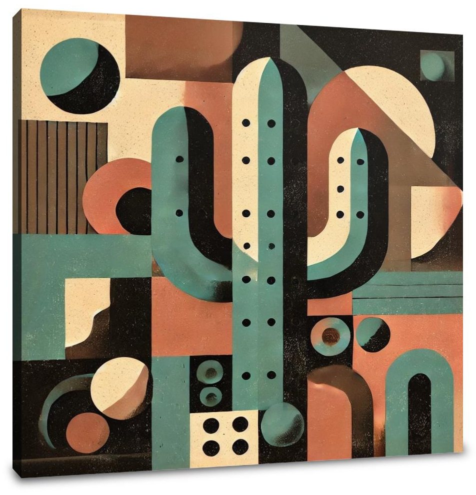 Cactus Abstraction Canvas