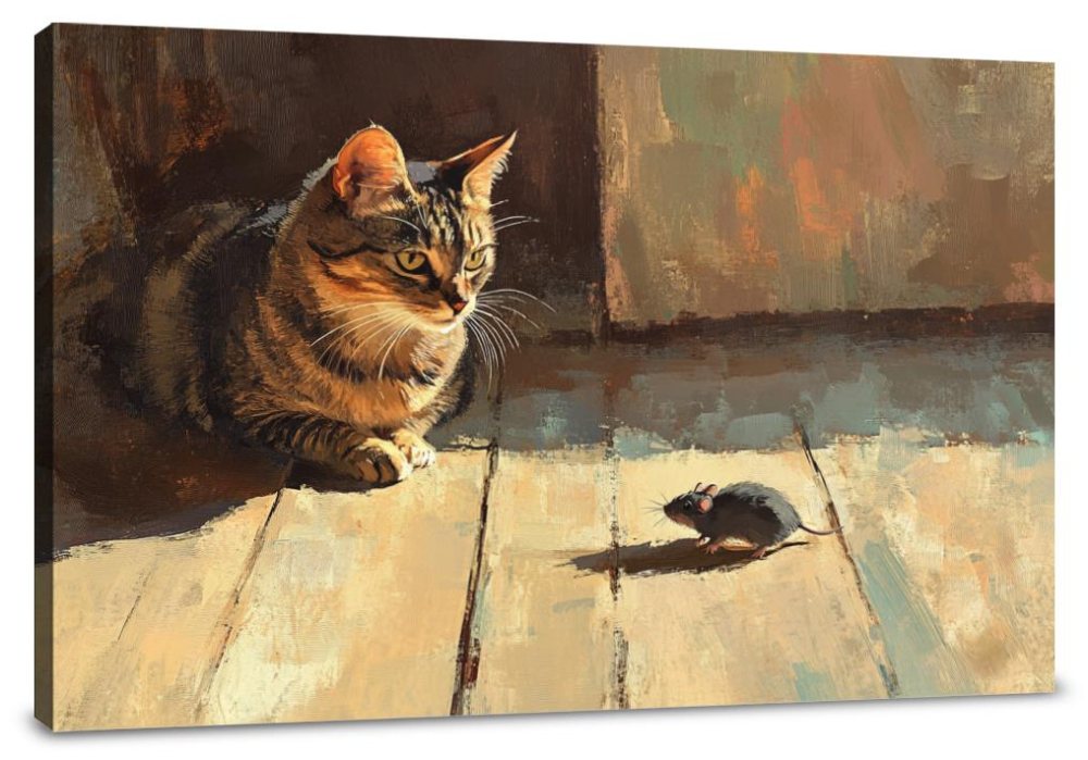 Rooftop Cat's Curious Canvas