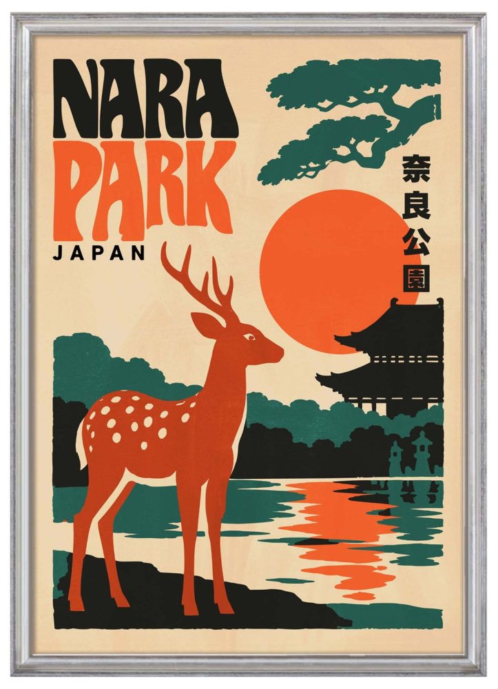 Nara Park Japan Travel Poster