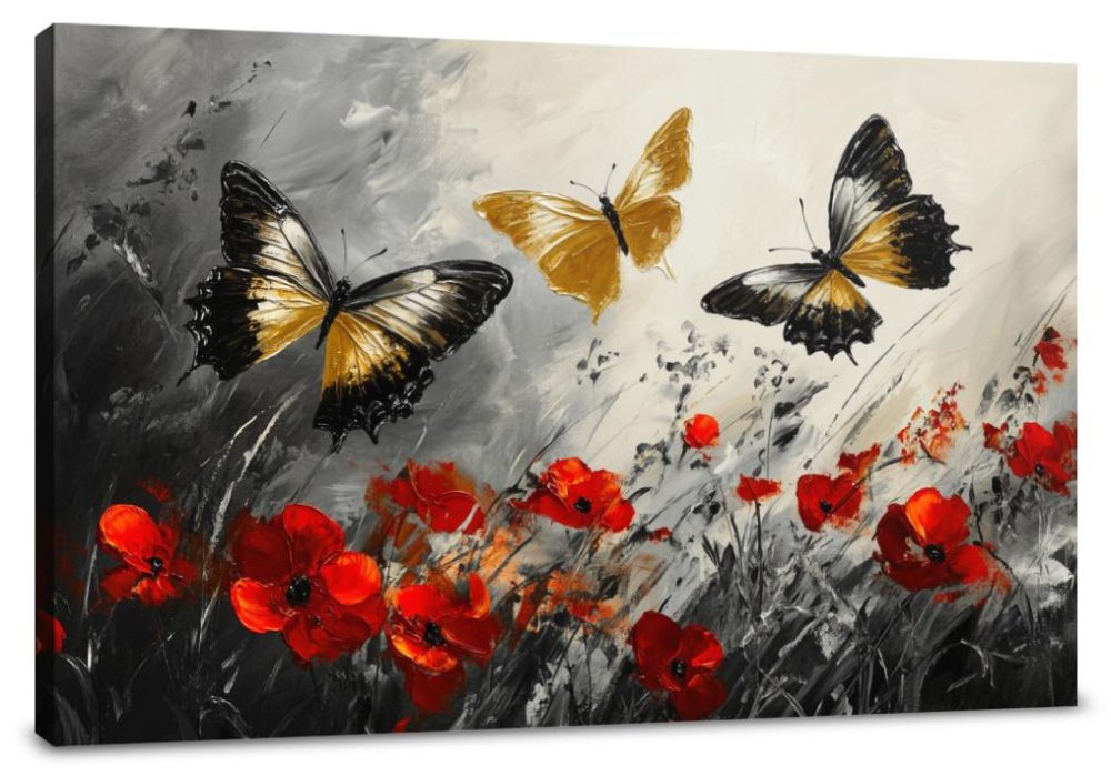 Golden Butterfly Meadow Canvas