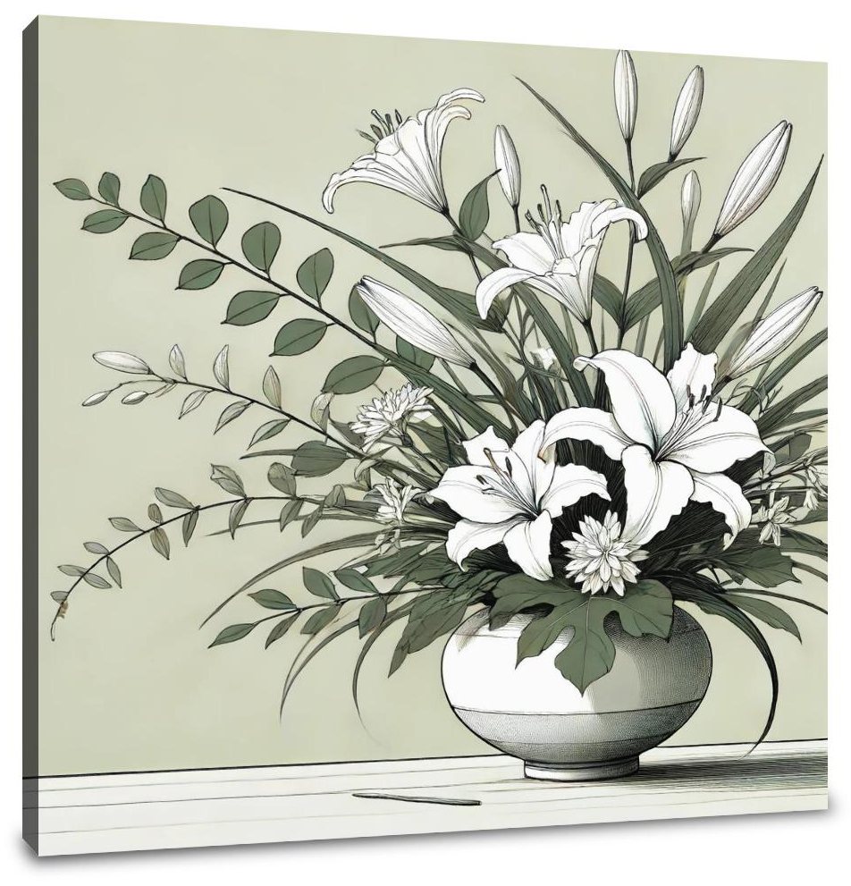 Elegant Ikebana Canvas