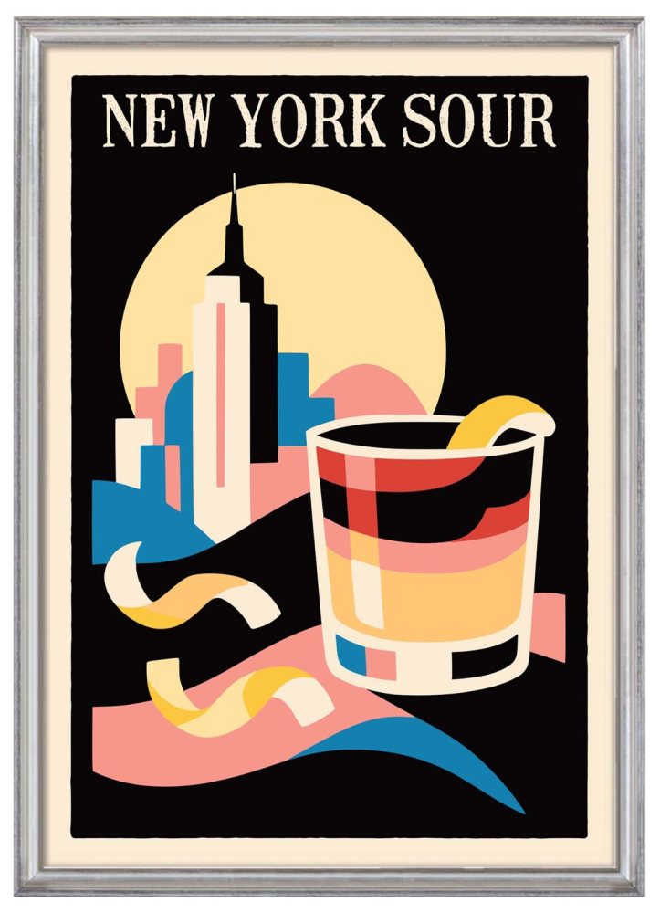 New York Sour Cocktail Bar Poster Print