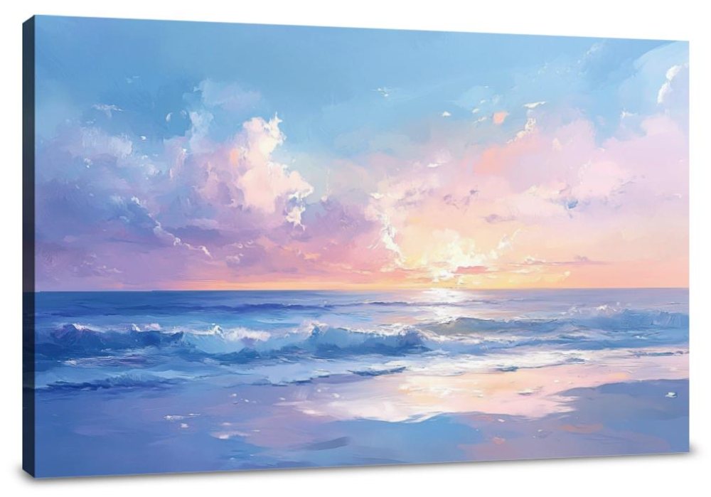 Melancholic Ocean Horizon Canvas