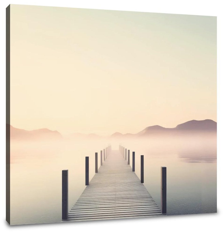 Misty Pier Solitude Canvas