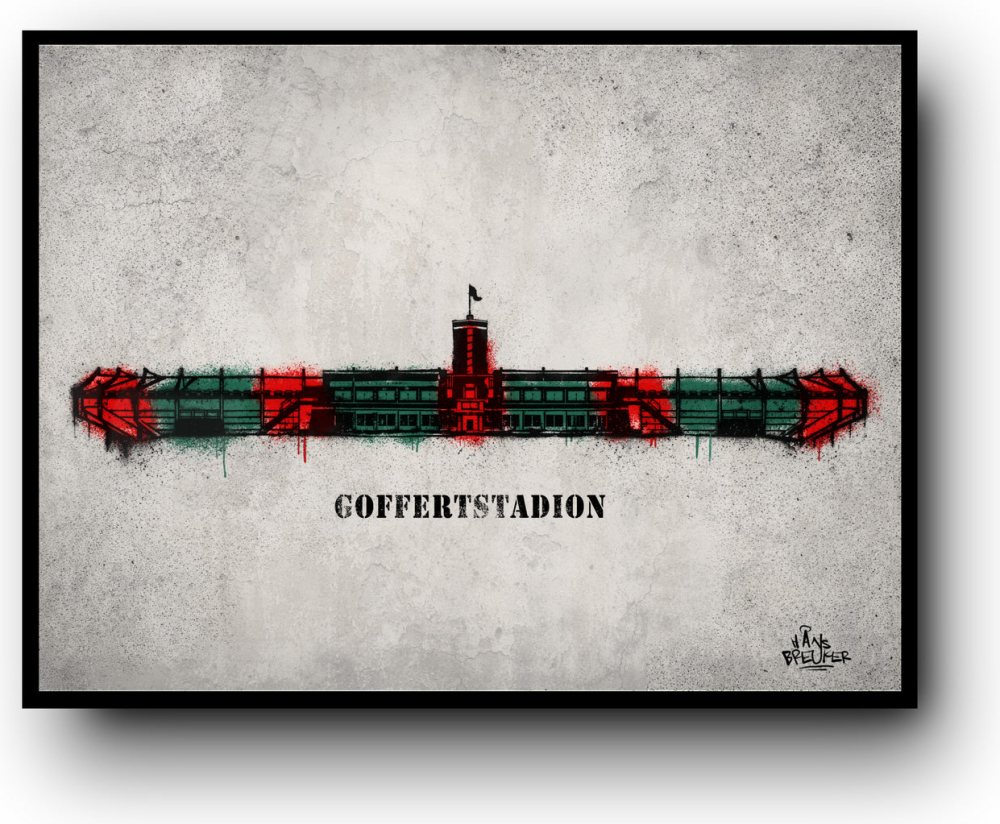 Goffert Stadium stencil art