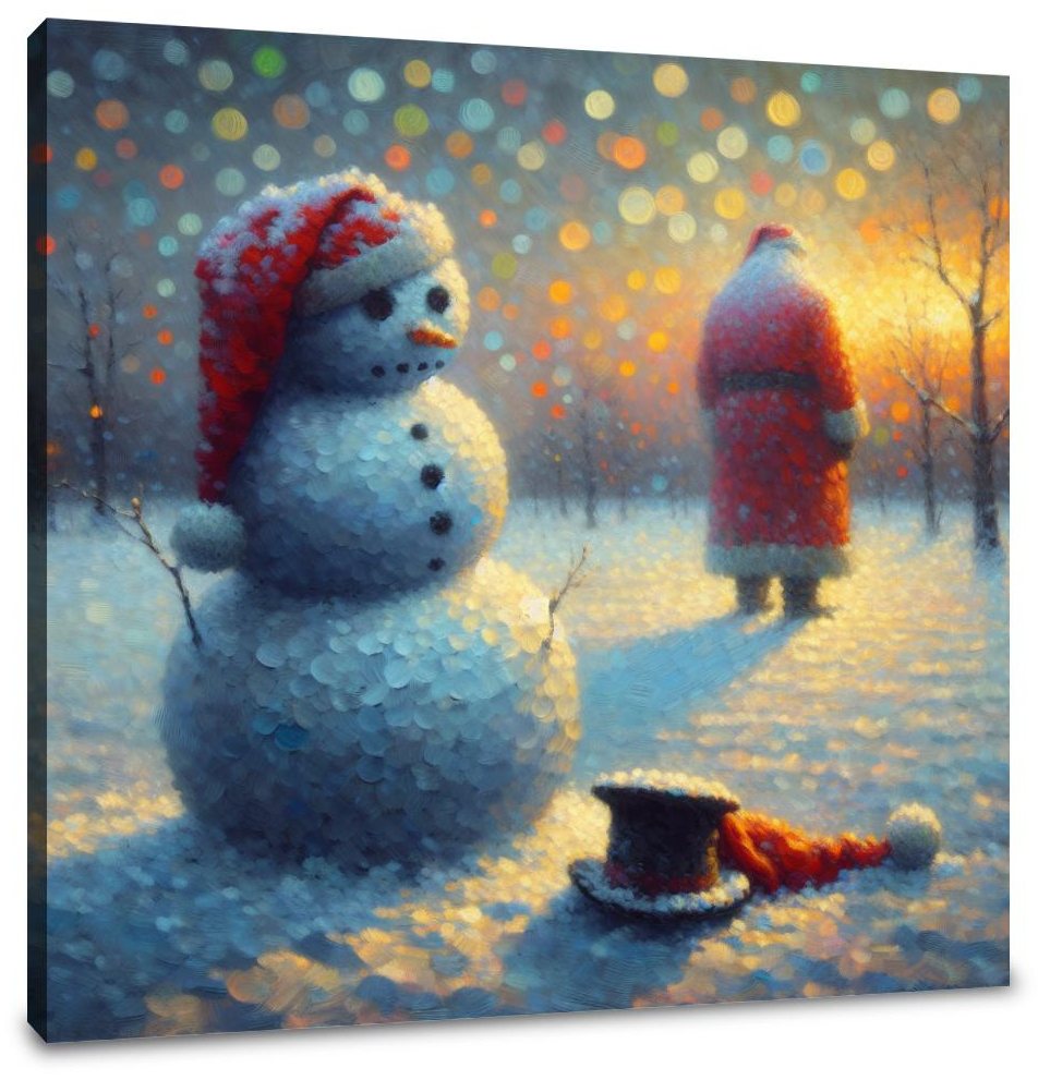Snowman's Twilight Solitude Canvas