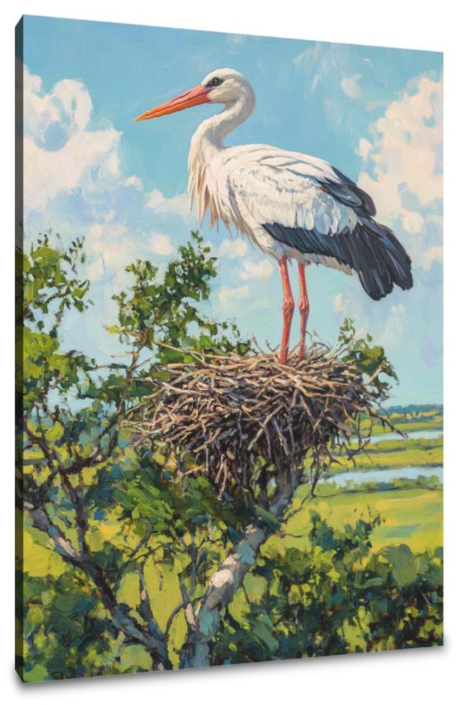 Majestic Stork's Nest Canvas