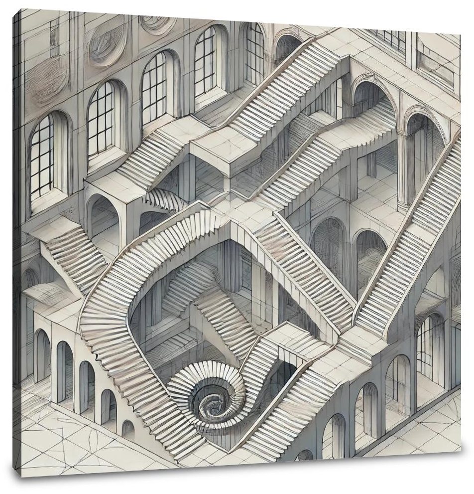Enigmatic Stair Maze Canvas