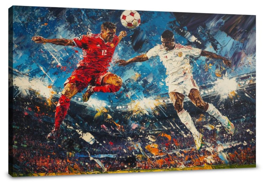 Football Aerial Duel Canvas
