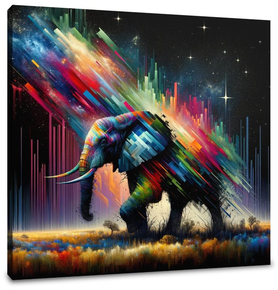 Elephant Night: Modern Majesty Canvas