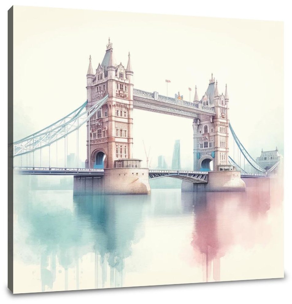 Pastel Modernism London Bridge Canvas
