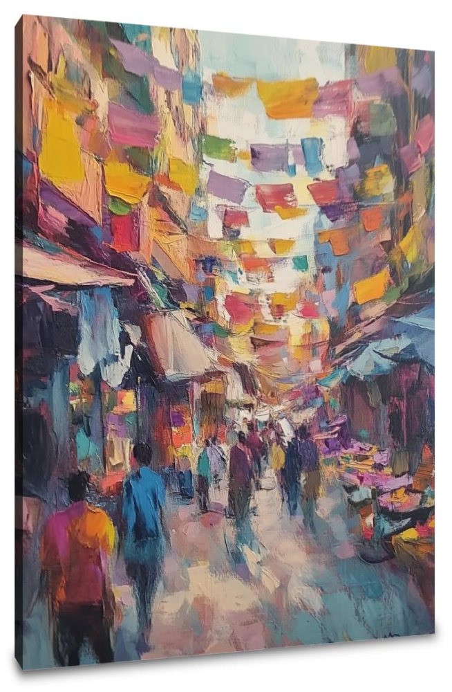 Vibrant Marketplace Canvas