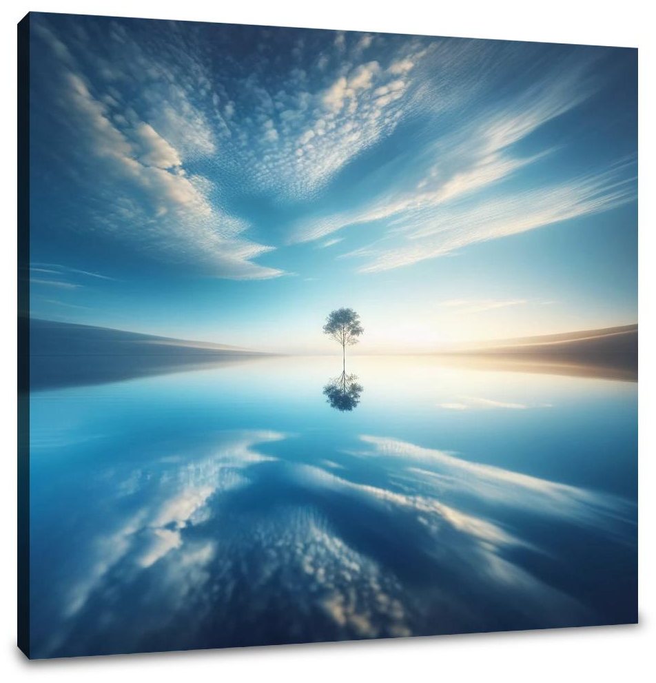 Lake Reflection Tranquility Canvas
