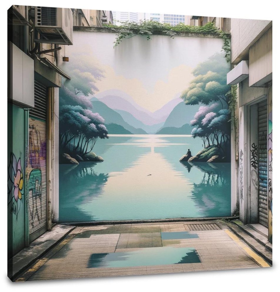 Serene Lake Alley Canvas