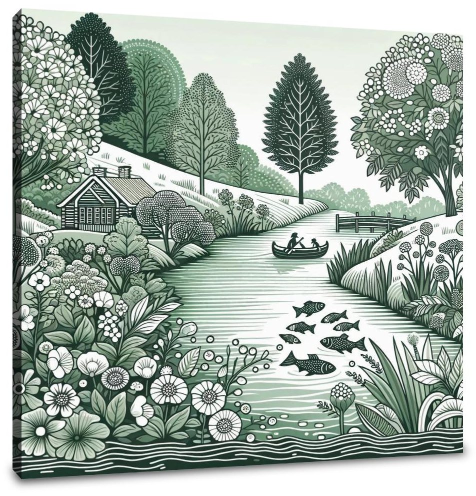 Riverbank Serenity Canvas