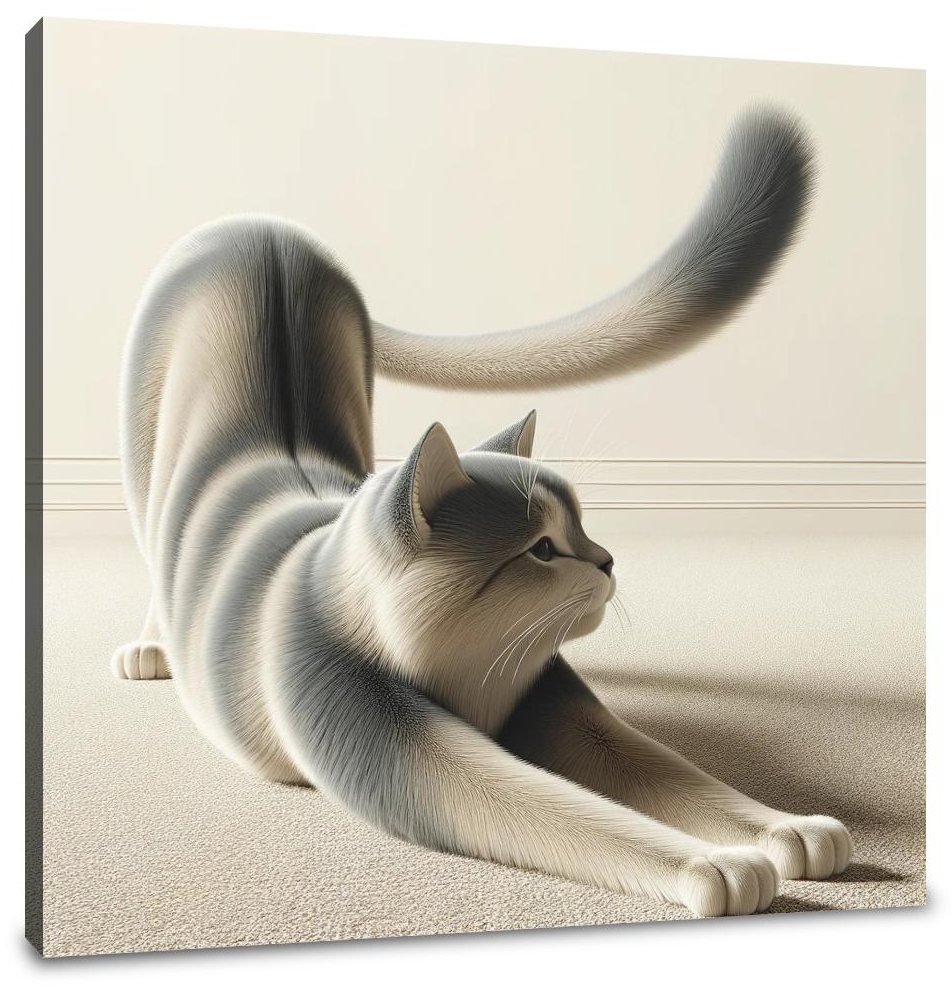Stretching Cat Canvas