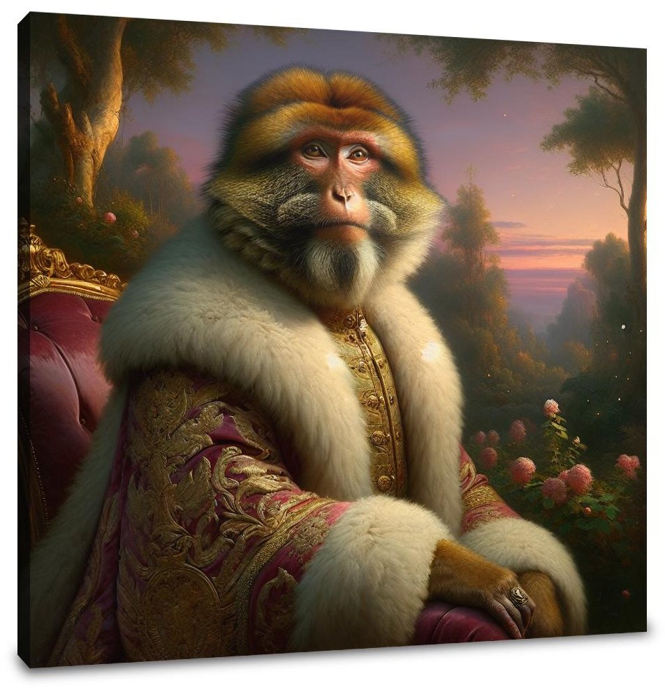 Regal Macaque Majesty Canvas