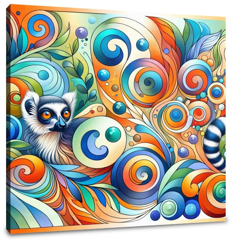 Whimsical Lemur Canvas