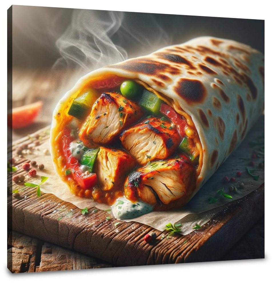 Chicken Tikka Roll Delight Canvas