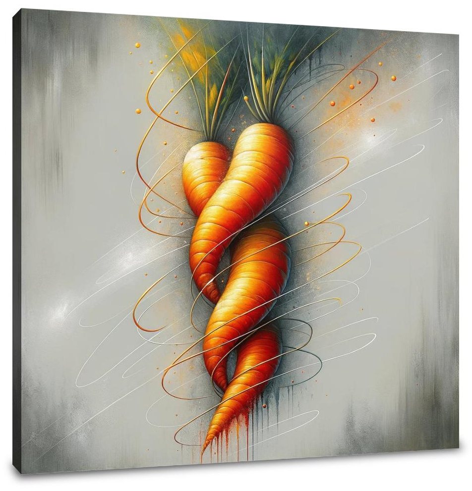 Whimsical Carrot Swirl Canvas