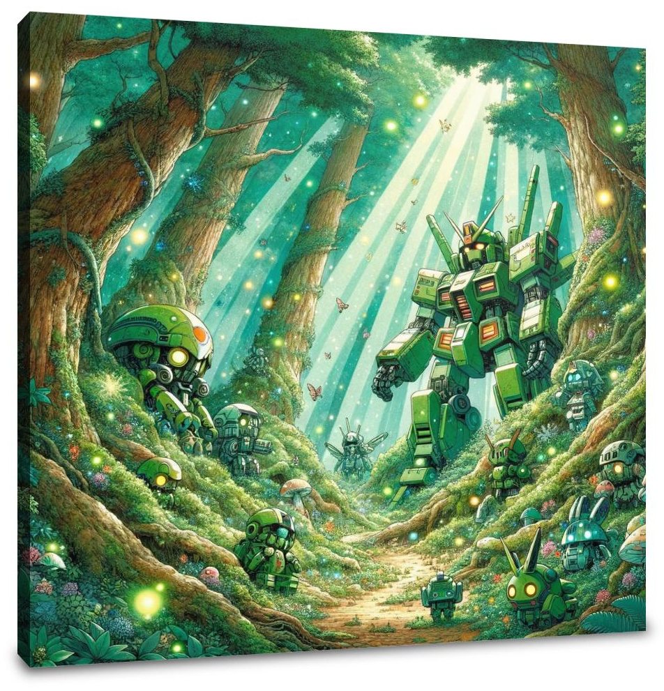 Enchanted Mecha Forest Canvas